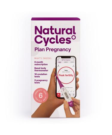 Natural Cycles Plan a Pregnancy Kit- 6 Month Subscription with Basal Thermometer - Ovulation + Pregnancy Tests - (iOS and Android) - BBT - Fertility Tracker