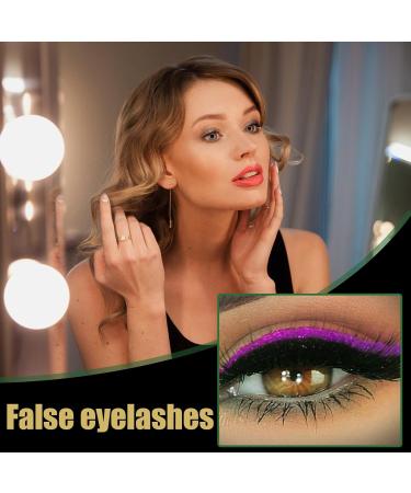 lisutupode Fake eyelashes 4 Pairs Reusable Eyeliner Eyelash StripsSelfAdhesive Makeup for Daily Use Travel Dates and Party Occasions Purple - Buy Online on GoSupps.com