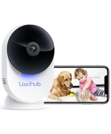 Pet Camera 5GHz WiFi Serurity Camera Laxihub Indoor Home Baby Camera Monitor 1080P Dog/Cat Cam with App, Human Motion Detection Area Customized, 2-Way Audio, Night Vision, 2.4GHz/5GHz Dural WiFi Bands Beige