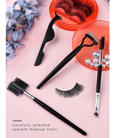 EBANKU Eyelash Comb & Spoolie Set - Double Ended Professional Eyelash Separator Tool for Perfect Lashes - 4pcs Black - International Shipping Available - Buy Online on GoSupps.com
