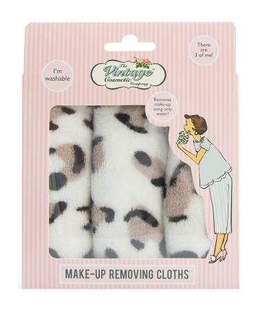 The Vintage Cosmetic Company Polyester Make-up Removing Cloths - 3 Piece Set | Dual Sided for Cleansing & Exfoliating | No Soap Needed | Leopard Print Multi - Buy Online on GoSupps.com