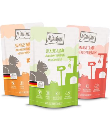 Mjamjam Mix Package II - Premium Wet Cat Food 12-Pack (1.5kg) | Chicken Cattle & Heart Bundle - Buy Online on GoSupps.com