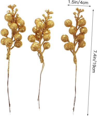 Artibetter Xmas Berry Picks Flower Garland 5pcs Christmas Faux Fruit Skewers Pine Picks Xmas Ornament Artificial Holly Berry Red Berry Stems Christmas Berries Stems Berries Branches Golden 19x4x3cm - Buy Online on GoSupps.com