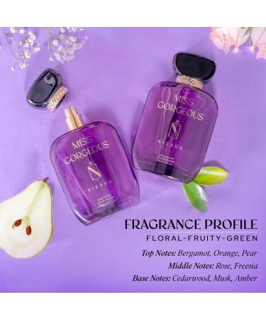 Nisara Miss Gorgeous Eau De Parfum for Women 100ml | Long-Lasting Floral-Fruity Fragrance with Rose Pear Musk & Amber Premium Perfume - Buy Online on GoSupps.com