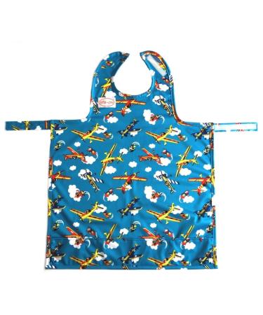BIB-ON A New Full-Coverage Bib and Apron Combination for Infant Baby Toddler Ages 0-4. (Planes)