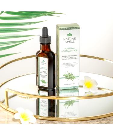 Nature Spell Rosemary Oil For Hair Travel Size With Pipette 50ml Treats Dry Damaged Hair & Targets Hair Growth Made In The UK - Buy Online on GoSupps.com