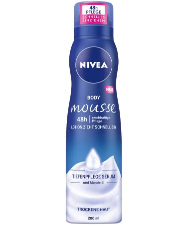 Nivea Pack of 3 Body Mousse with Almond Oil For Dry Skin 200 ml Dispenser Body Mousse