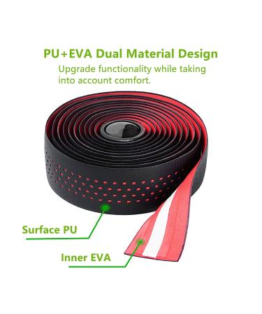 Professional EVA+PU Road Bike Handlebar Tape in Red | Racing Bicycle Bar Wrap with End Plugs - Buy Online on GoSupps.com