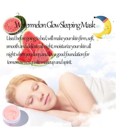 Watermelon Glow Sleeping Mask Cream - Hyaluronic Acid to Repair Skin - Make Skin Soft Smooth and Glowing - Watermelon Hydrating Face Mask to Deep Hydration - Help Minimize the Appearance of Pores - Buy Online on GoSupps.com