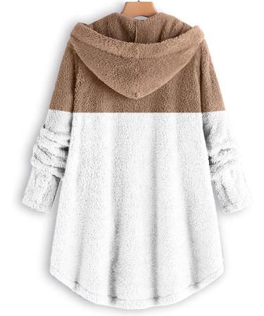 Shop Hanxiulin Oversize Plush Jacket for Women | Warm Lined Fleece Coat - 5XL Khaki | Perfect Autumn Winter Outerwear - Buy Online on GoSupps.com