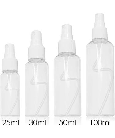 Buy Set of 4 Refillable Transparent Atomizer Spray Bottles - 25-100 ml Empty Perfume Sprays - International Shipping Available - Buy Online on GoSupps.com