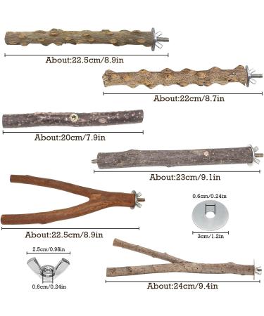 Bird Cage Accessories - 5-Part Set of Bird Toys Swing & Wood Seat Sticks for Parrots - Buy Online on GoSupps.com