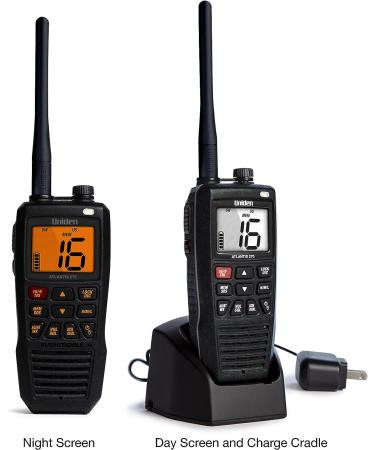 Uniden Atlantis 275 VHF Marine Radio - Waterproof, 6-Watt, Dual-Color Screen, NOAA Alerts - Buy Online on GoSupps.com
