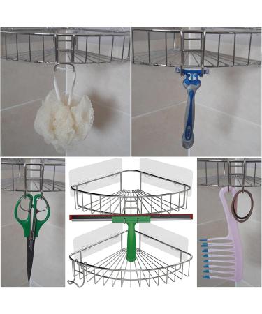 Starich Shower Caddy Hooks & Razor Holders - Durable Shower Hooks for Luffa & Razors - Silver 2 Open Design - Buy Online on GoSupps.com