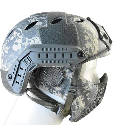 Tactical Foldable Half Face Airsoft Mesh Mask with Ear Protection & Fast Helmet for Adults - ACU - Buy Online on GoSupps.com