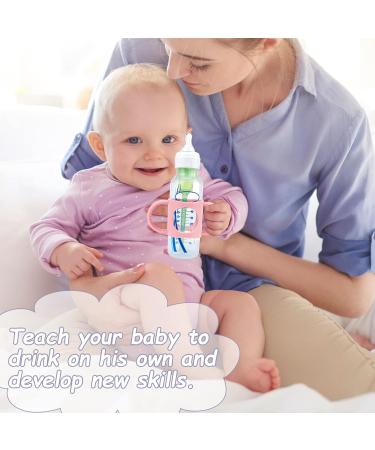 BeautyChen 4 Pack Silicone Baby Bottle Handles for Dr Brown Bottles | Non-Slip Easy Grip | Dishwasher Safe | White Pink Blue Green - Buy Online on GoSupps.com
