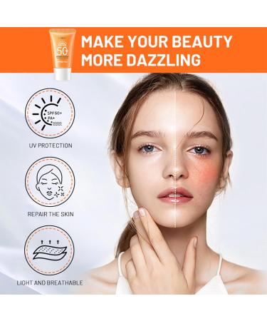 Face Sunscreen SPF 50 Face Cream SPF 50 Face Suncream UVA/UVB Protection Powerful Sun Protection with Brown Spot Reduction Deep Hydration Water/Sweat Resistant Calm Soothing No Sticky - Buy Online on GoSupps.com