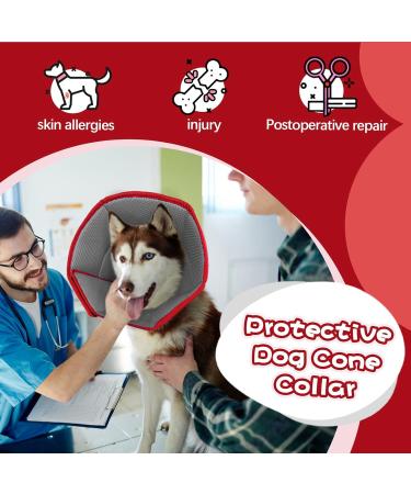 Kuoser Adjustable Dog Collar - Comfortable Leakage Protection for Wound Prevention - Red Size L (Neck 34-40 cm) - Buy Online on GoSupps.com
