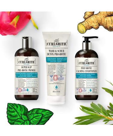 CURLSMITH Clarifying Wash Day Bundle: Pre-Biotic Primer, Wash & Scrub Detox with Pro-Biotic Conditioner - Buy Online on GoSupps.com