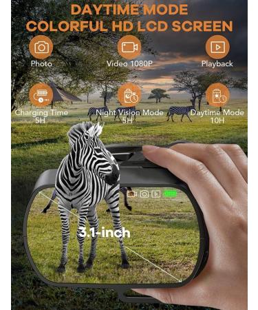 Foshderk 2 in 1 Night Vision Binoculars Monocular 2 IR 1-24X Zoom Night Vision Goggles Digital with Camera Vision Distance 1640ft/500M Daytime&Night Outdoor LCD Screen 800*480 RES Photo&Videos 1080P - Buy Online on GoSupps.com