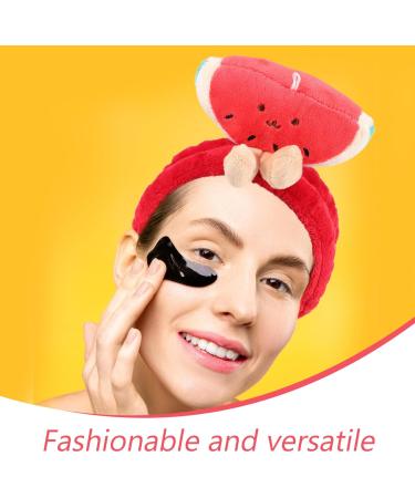 FRCOLOR Watermelon Headband Cute Make Up Plush Soft Stretch Fuzzy 7.47X5.50in Red Coral Fleece Plush Makeup Spa Hairband for Women Girls - Buy Online on GoSupps.com