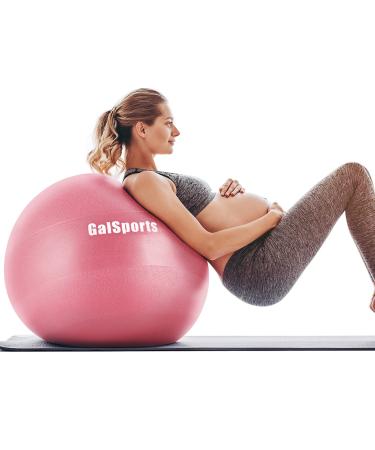 GalSports Pregnancy Ball - Birthing Ball for Workout Yoga Stability, Pregnancy Safety Materials for Maternity Physio & Recovery Plan Included, Labor Exercise Ball with Quick Pump Rose Red L (58-65cm)