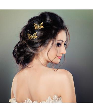 24-Piece Gold Butterfly Hair Clips for Women and Girls - Metal Hollow Hairpins in Left and Right Styles - Buy Online on GoSupps.com