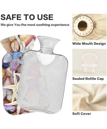 Colorful Naanle Hot Water Bottle - 1L Transparent for Bed Hand & Feet Relief | Pain Relief & Heat Therapy with Mussels & Sea Graves Design - Buy Online on GoSupps.com