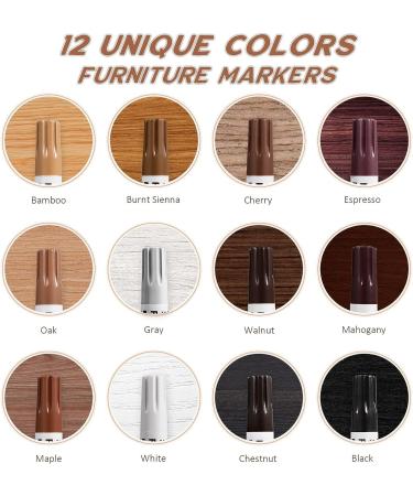 DEWEL Premium Furniture Touch Up Markers  12 Colors Wood Scratch Repair Markers Kit  Perfect Repair Tools for Stains  Wood Floors  Scratches  Tables  Bedposts - Buy Online on GoSupps.com