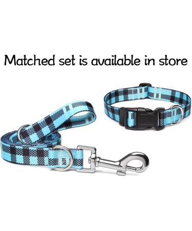 Suredoo Adjustable Soft Nylon Dog Collar - Comfortable Blue Checkered Design for Small & Medium Dogs (M: 33-55 cm) - Buy Online on GoSupps.com