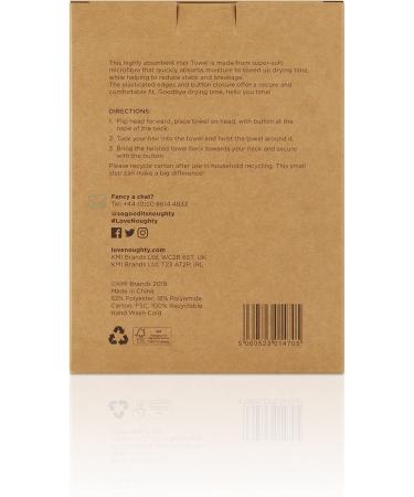 Noughty 97% Natural Green Microfibre Hair Towel - Quick Moisture Absorption Reduces Breakage & Frizz | Eco-Friendly Hair Care Solution - Buy Online on GoSupps.com