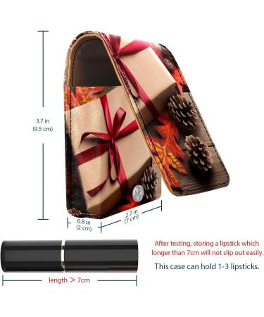 Travel Lipstick Organizer Case - Portable Makeup Bag with Mirror | Autumn Leaves Design - Shop Now - Buy Online on GoSupps.com