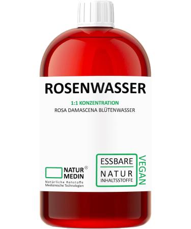 5000 ml NATURMEDIN Edible Rose Water - 100% Natural Cosmetics - Pack of 5 (1L each) for Ultimate Skincare - Buy Online on GoSupps.com