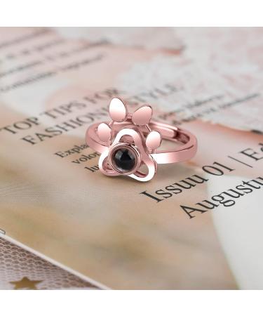 CSSTONE Dog Paw Photo Chain Necklace | 925 Sterling Silver Projection Jewelry | I Love You Memory Gift for Women & Pets - Buy Online on GoSupps.com