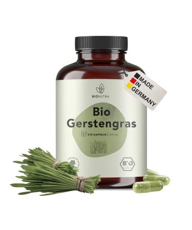 BIONUTRA Organic Barley Grass Capsules Highdose 4800 mg daily dose residuefree controlled German production vegan without additives organic barley grass powder 270 pieces x 600 mg 270 x 500 mg capsules