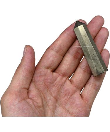 Pyrite Crystal Tower 2-3 Inch - Natural Healing Point Obelisk for Reiki Grid - 1 Pc - Buy Online on GoSupps.com