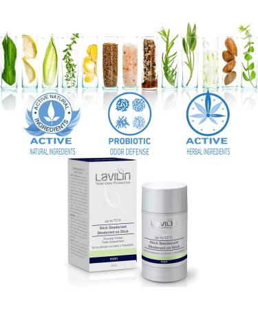 Lavilin Underarm Deodorant Stick for Men - Up to 72-Hour Protection The Best Different Way to Prevent Unpleasant Odors - Alcohol-Free Paraben-Free and Aluminum-Free - Buy Online on GoSupps.com