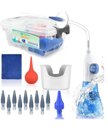 Ear Wax Removal Kit Ear Cleaning Kit for Adults & Kids-Manual Ear Irrigation System with Dual SoftSpray Tips Ear Basin&Disposable Tips-Safe Effective Ear Cleaner for Built-Up Wax Box Transparent Transparent Large(50pcs accs)