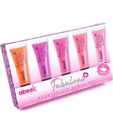 abeec Scented Lip Gloss Set 5 x Lip Gloss Pack - Strawberry Blueberry Cherry Orange And Grape Kids Makeup Sets For Girls Kids Lip Gloss Sets For Girls - Buy Online on GoSupps.com