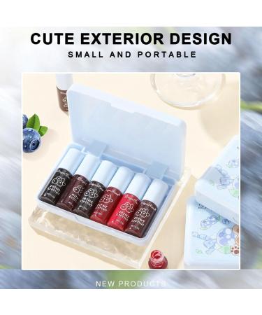 TITIMORE 6 Colors Lip Tint Stain Set Long Lasting Water Lip and Cheek Tint Waterproof Lip Gloss Mini Liquid Lipstick Moisturizing Lip Makeup Non-Stick Cup Lip Stain(Blueberry) - Buy Online on GoSupps.com