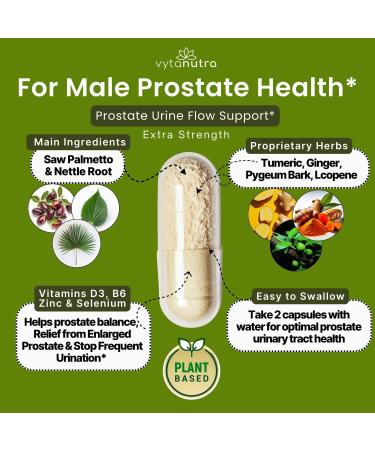 Ultimate Prostate Supplement for Men Vegan Saw Palmetto, Nettle Root, Pygeum, Turmeric, Zinc, Vitamin D3 Supports Healthy Prostate Function & Urinary Health 60 Capsules (Pack of 1) 60 Count (Pack of 1) - Buy Online on GoSupps.com