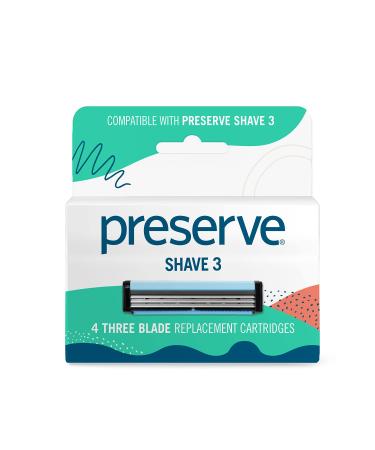 Preserve Shave 3 Replacement Cartridges for Preserve Shave 3 Razor 4 Count