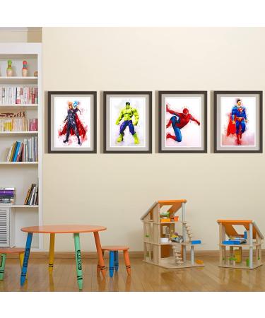 8pcs Superheroes Watercolor Art Posters - Canvas Wall Art for Kids' Rooms | Anime Murals & Decorations | Perfect Boys' Gifts - 22x31cm (Unframed) - Buy Online on GoSupps.com