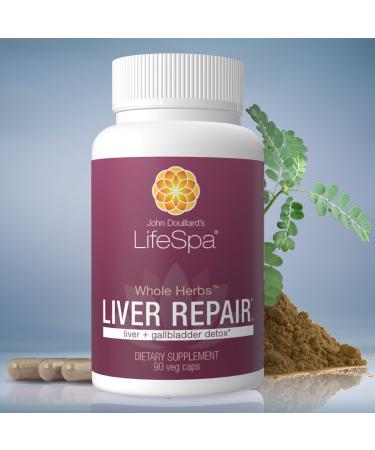 LifeSpa Whole Herbs Liver Repair | Liver Detox | Liver Cleanse and Repair | Health Supplements for Liver Health | Supports Liver and Gallbladder Detox | 90 Capsules | 475mg