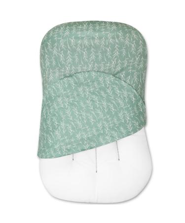 Newborn Lounger Cover for Boys Girls, Soft Snug Fitted Baby Lounger Slipcover, Removable Cover for Infant Lounger Pillow, Green Sage