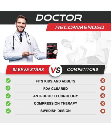 Sleeve Stars Patella Strap Knee Brace for Kids, Youth, Women & Men - Swedish Brand for Arthritis & Tendonitis Support (Black) - Buy Online on GoSupps.com