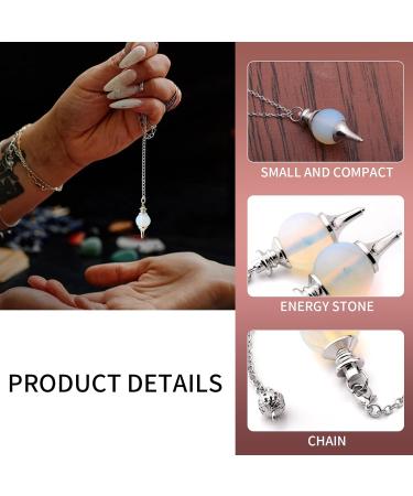 3pcs Crystal Ball Chakra Stone Pendulum Pendant Necklace - Healing Dowsing Scrying (Synthetic Turquoise) - Buy Online on GoSupps.com