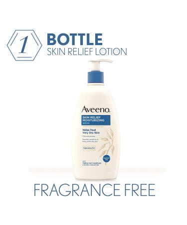 Buy Aveeno Active Naturals Skin Relief Moisturizing Lotion - Fragrance-Free, 18 fl oz | 24-Hour Hydration - Buy Online on GoSupps.com