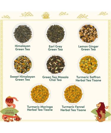 VAHDAM Weekend in Singapore Gift Set - 8 Loose Leaf Teas | Travel Tea Gift Set for Men, Women, and Adults | Gluten-Free Green Tea & Herbal Tea | Christmas Tea Gifts - Buy Online on GoSupps.com