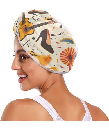 Super Absorbent Hair Drying Towels 2 Pack | Quick Dry Hair Turbans & Guitar Shoes | Perfect for Women & Girls - Buy Online on GoSupps.com